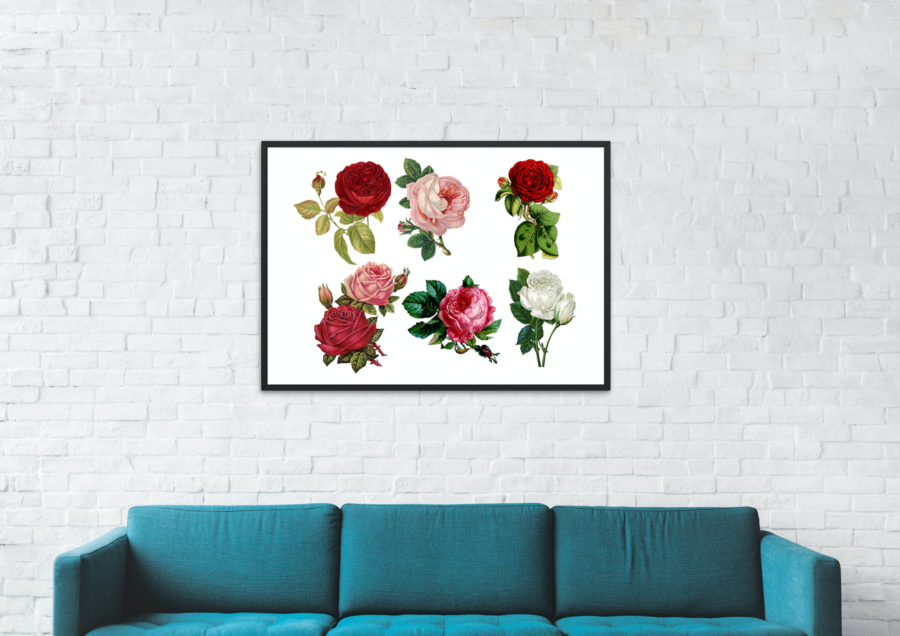 Roses Poster Digital Download Vintage Retro Print Printable Wall Art ...