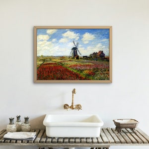 Claude Monet Tulip Fields 1886 | Digital Download | Printable Wall Art | Printed Oil Painting Decoration