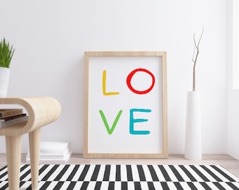 LOVE | Digital download | Digital print | Inspirational Quote | Poster | Wall art | Decoration | Printable Arts Download