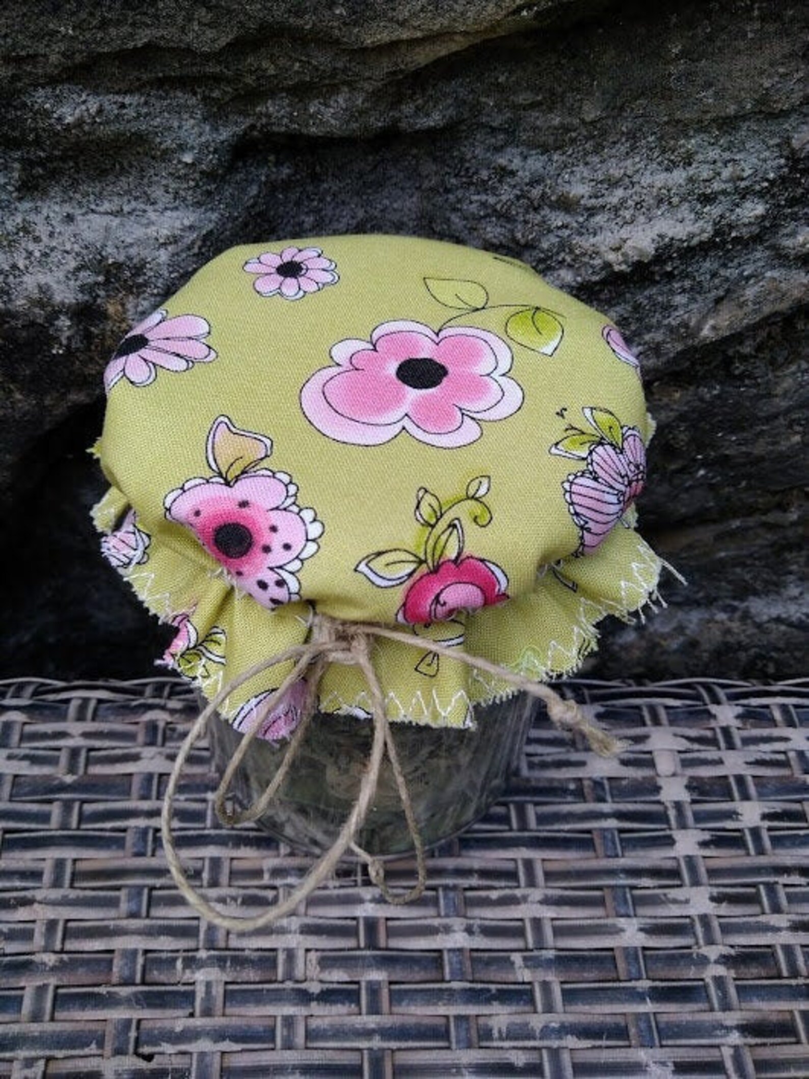 Fabric jar lid cover set of 10 Etsy