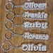 Personalised FROZEN KEYRING KEYCHAIN GIFT ANY NAME SCHOOL BAG TAG WORD - Foto 3