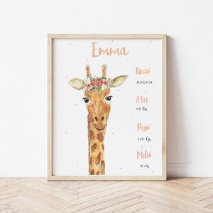 Quadro per bambini, Quadro per bambini con data di nascita, Lenzuolo decorativo per neonato, Regalo per Neonati, quadro neonato