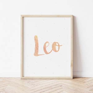 Stampa personalizzata con nome, immagine con nome del bambino, stampe decorative per bambini, stampe per camerette dei bambini