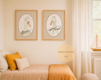 Baby print ducks nursery wall art, Digital Download for Kids Room Decor