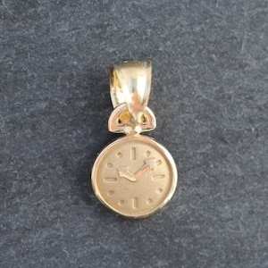 14k Gold Clock Charm