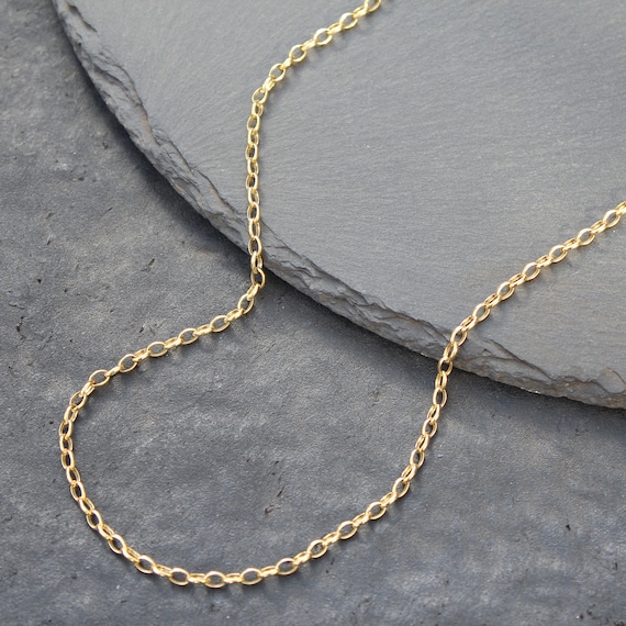 14k Gold Rolo Link Chain Necklace