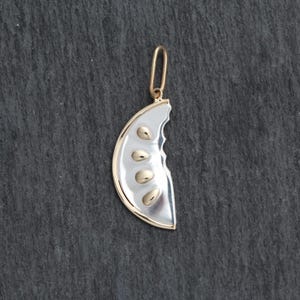 14k Gold + Sterling Silver Watermelon Slice Pendant