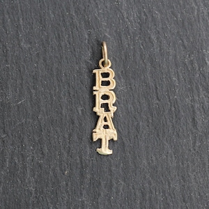 14k Gold &quot;Brat&quot; Nameplate Charm