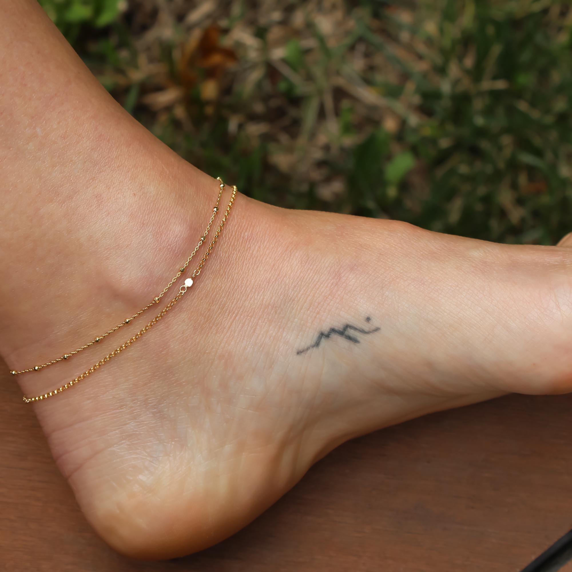 14Kゴールド アンクレット リンクチェーン 14Kゴールドロロチェーンリンクアンクレット - Etsy 日本