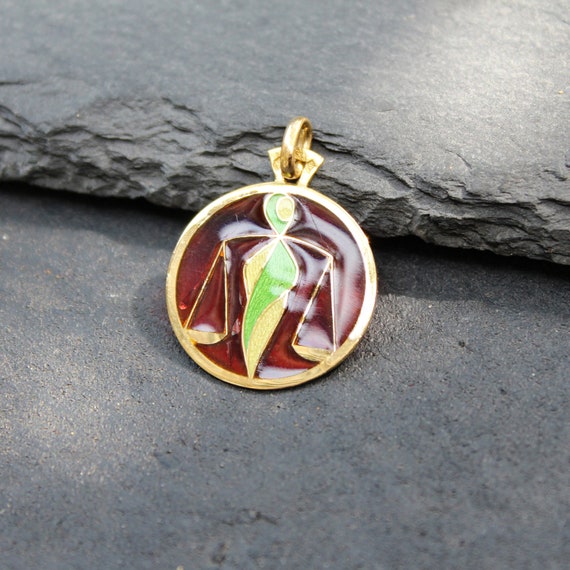 RARE 18k Gold + Enamel Arthus Bertrand Libra Zodia