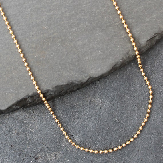 14k Gold Ball Link Chain Necklace