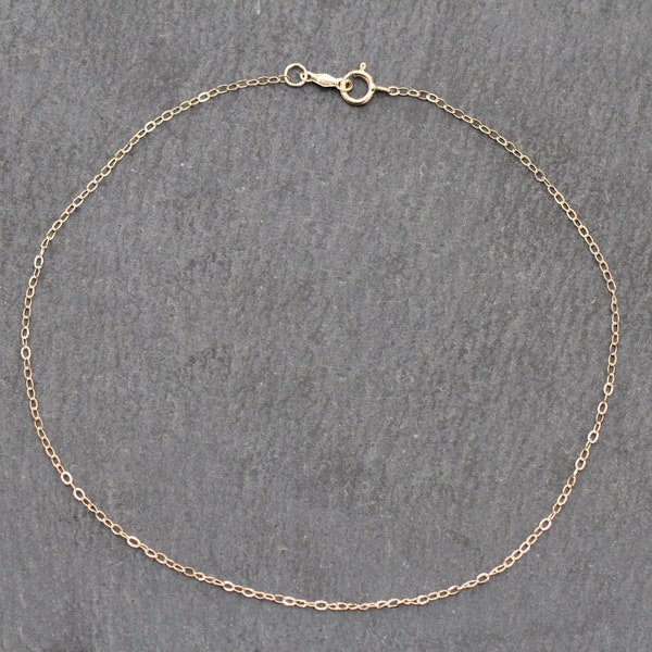 14k Gold Baby Cable Chain Link Anklet