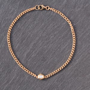 14k Gold + Diamond Station Bracelet