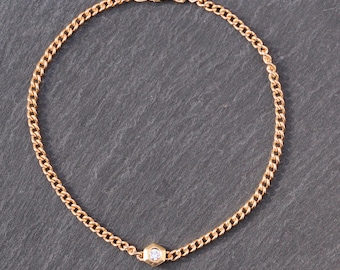 14k Gold + Diamond Station Bracelet