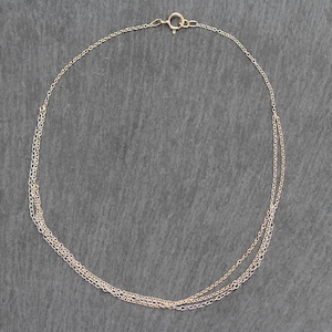 14k Gold + Sterling Silver Draped Cable Chain Anklet