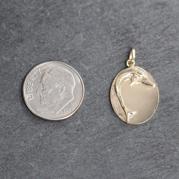 14k Gold Dolphin Talisman Pendant - image 3