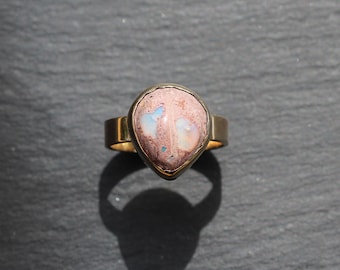 14k Gold + Mexican Cantera Fire Opal Ring
