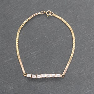 14k Gold + Lab-Grown Diamond Station Bracelet
