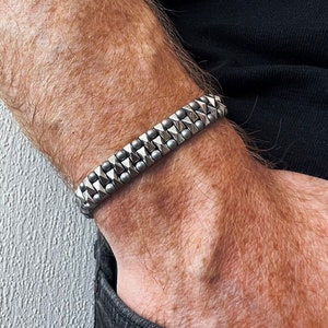 Hematite Bracelet Men, Valentine Him, Valentine Gifts for men, Mens Bracelet,  Gift Boyfriend, Gift for him, Mens Jewelry