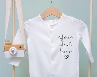 personalised baby sleep suit (any text & heart)