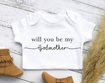 Will you be my godmother/father baby grow (perfect gift)