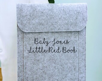 Personalised Felt Document Folder For Baby Little Red NHS Book