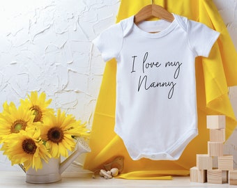 I love my Nanny personalised baby grow (perfect gift for grandmother)