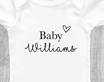 etsy personalised baby grow
