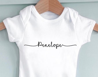 personalised first name baby grow