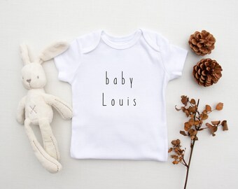 Personalised baby grow with baby and surname