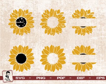 Sunflower Vector Etsy