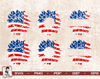 Download Sunflower American Flag Svg - Layered SVG Cut File