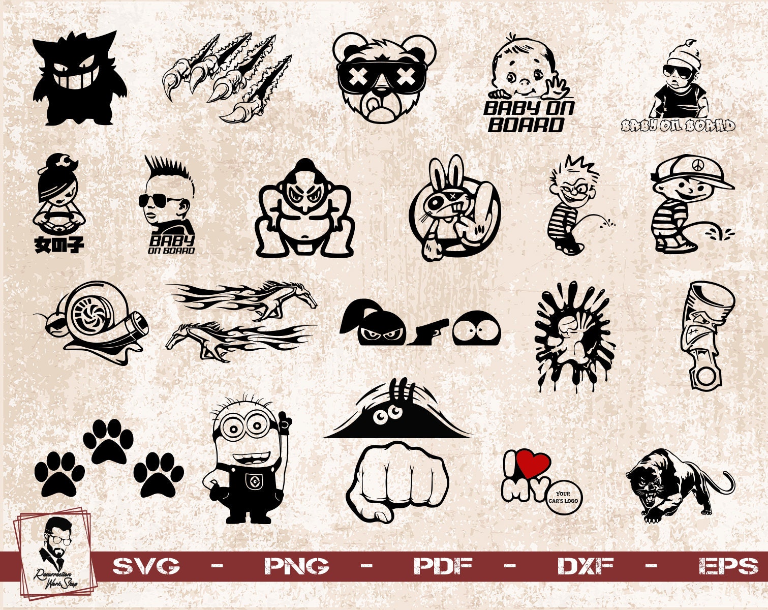 Download Car Decal Svg Car Sticker Svg Car Sticker Silhouette Car Etsy