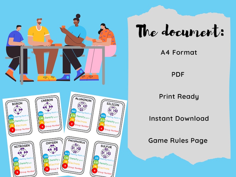 Element Periodic Table Top Trumps Game - Etsy UK