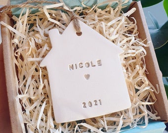 Personalised housewarming gift | Hanging ornament keepsake | First Home decor | New Home present | First Home | Moving gift
