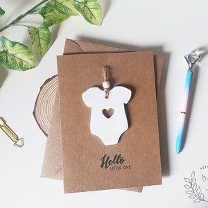 Nouvelle carte bébé avec souvenir, carte Hello Little One, ornement suspendu bébé, carte nouveau-né, cadeau nouveau bébé, félicitations pour bébé, nouveaux parents