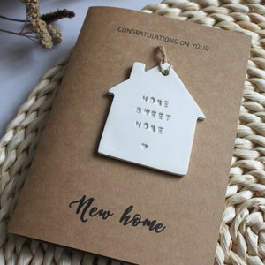 Tarjeta "Nuevo hogar", tarjeta "Hogar, dulce hogar" con recuerdo, recuerdo para colgar, tarjeta "Primer hogar", regalo de inauguración, feliz nuevo hogar, regalo de mudanza