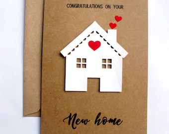 Personalised Congratulations on your new home handmade greeting card, new house card, housewarming card, first home, moving in together card
