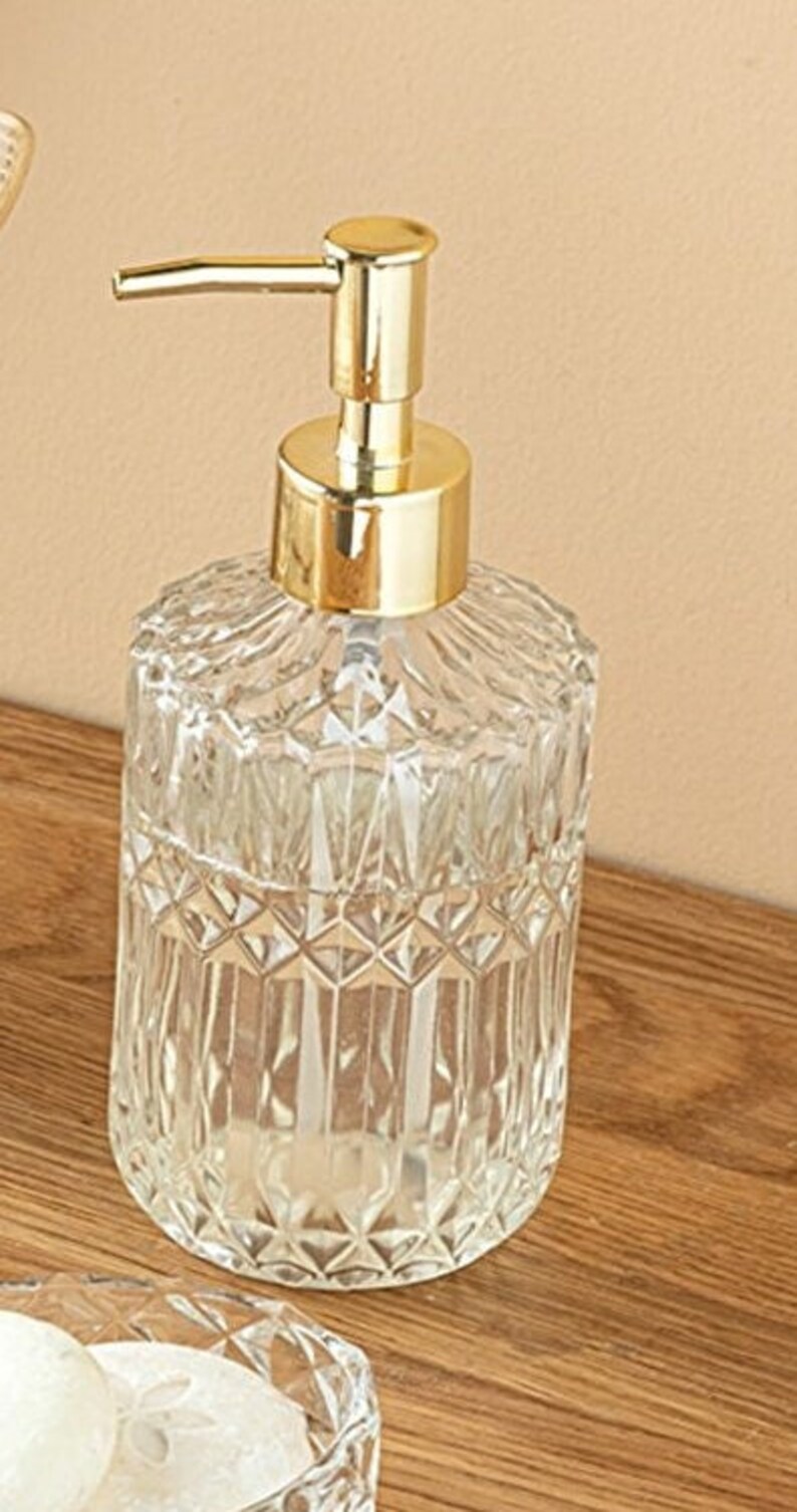 Bathroom Set3piece Crystal Glass Bathroom Setliquid Soap Etsy