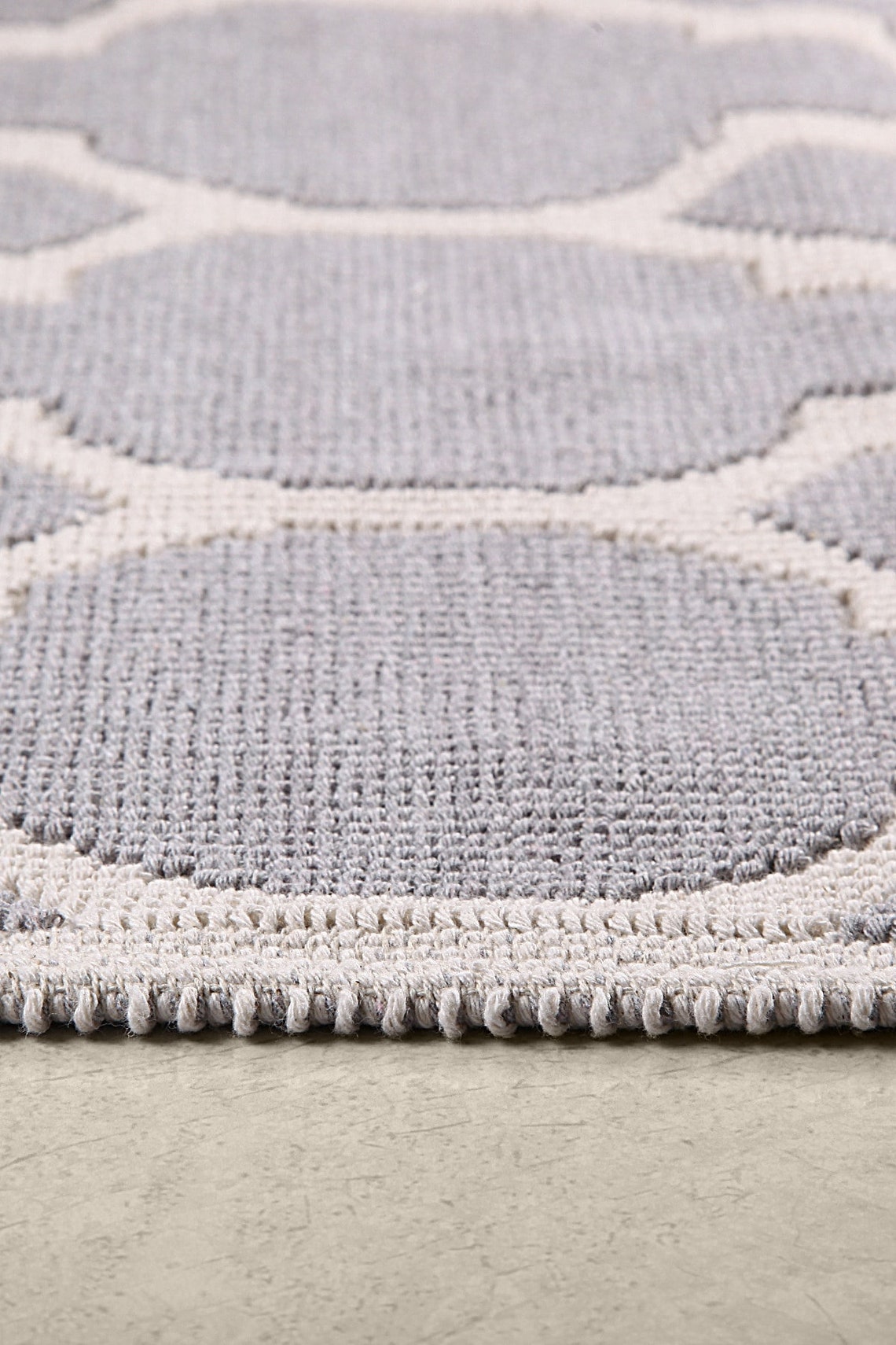 Bath mat set gray and beige patterned woven mat set Cotton Etsy