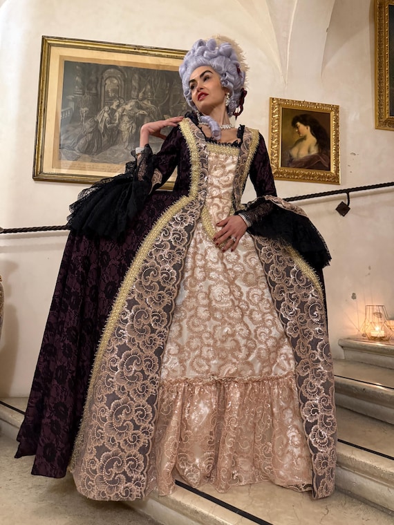 1700s fashion dresses CUSTOM Colonial 18th Century Rococo Dress Gown 1700s outfit embroidere –  Matti's Millinery & Costumes main image 1