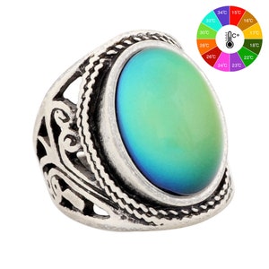Antique Silver Mood Ring - Etsy