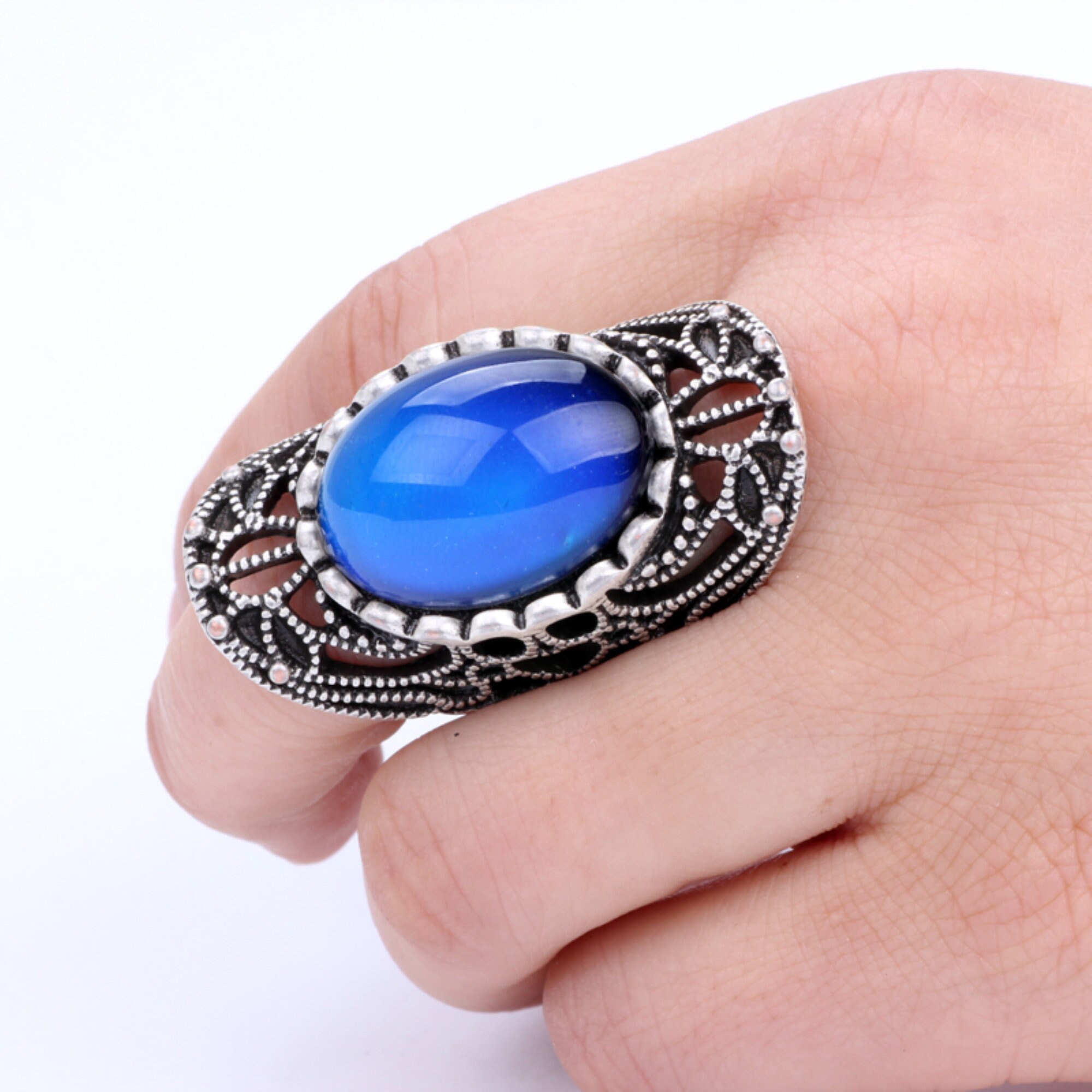 Anillo de estado de ánimo de plata esterlina anillo de cambio Etsy Anillo de estado de ánimo de plata esterlina anillo de cambio Etsy