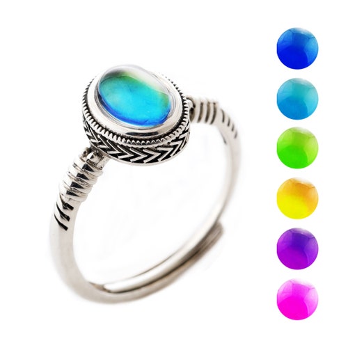 Sterling Silver Mood Ring Petite 6mm Color Changing Stacking - Etsy