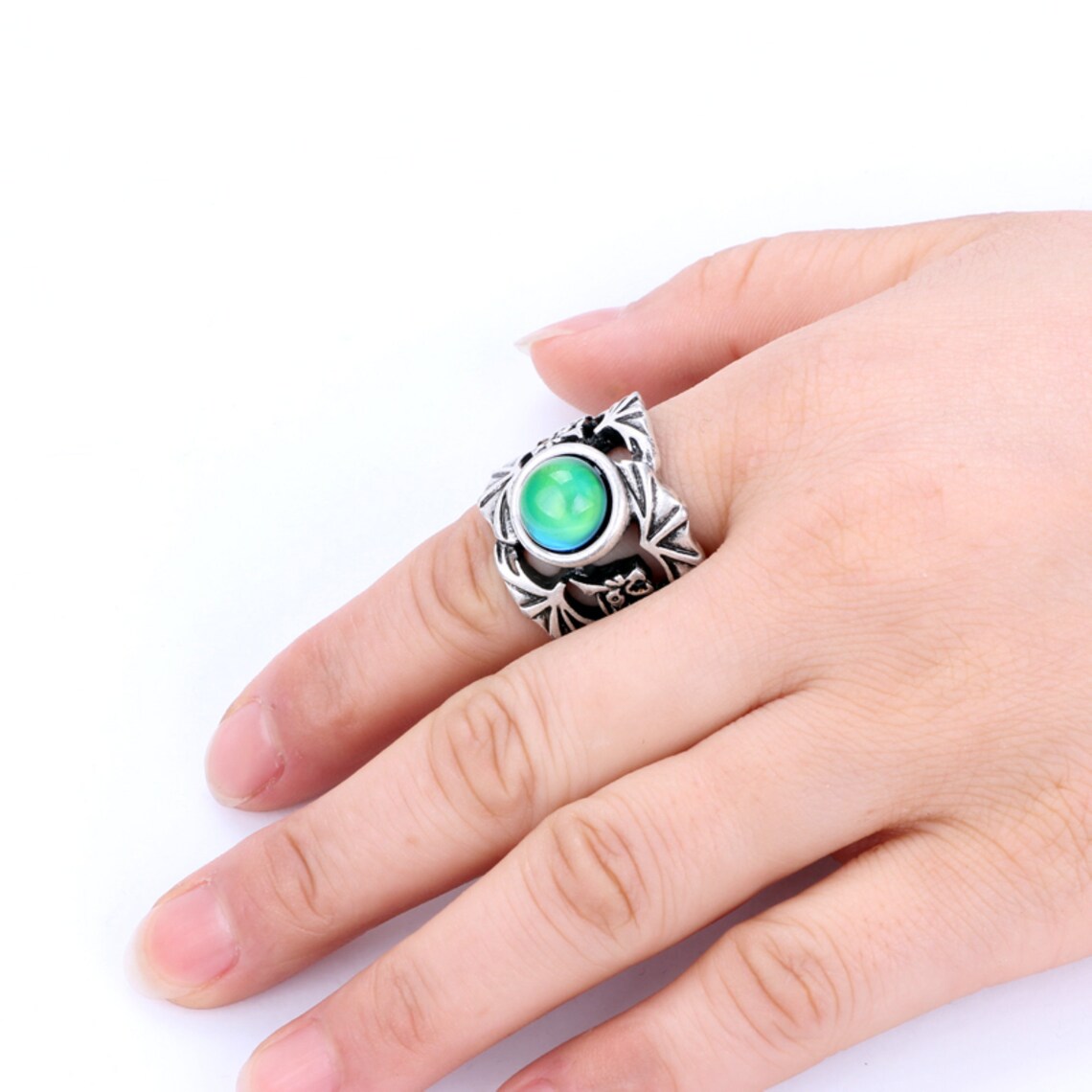Anillo de estado de ánimo de plata esterlina anillo de cambio Etsy Anillo de estado de ánimo de plata esterlina anillo de cambio Etsy