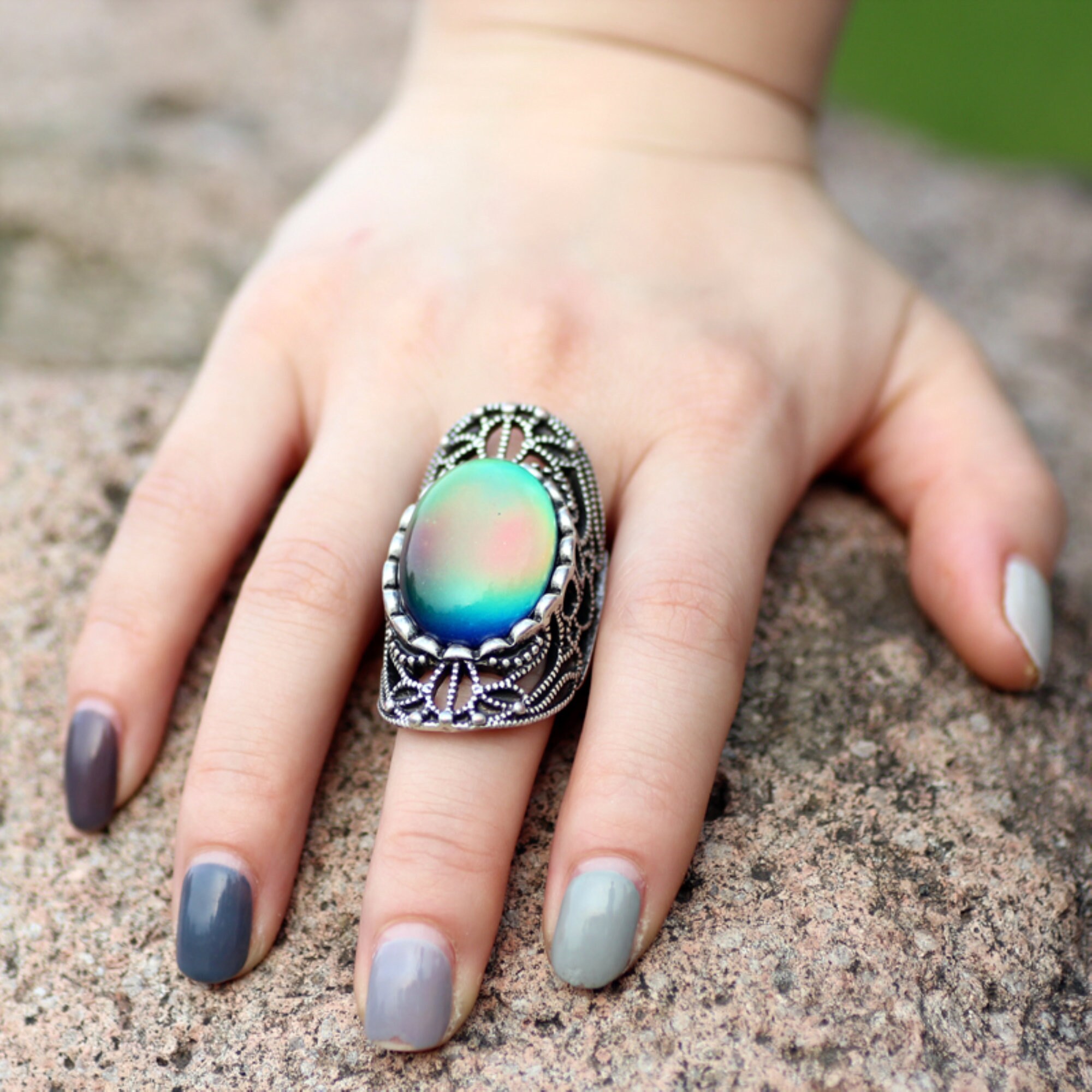 Anillo de estado de ánimo de plata esterlina anillo de cambio Etsy Anillo de estado de ánimo de plata esterlina anillo de cambio Etsy