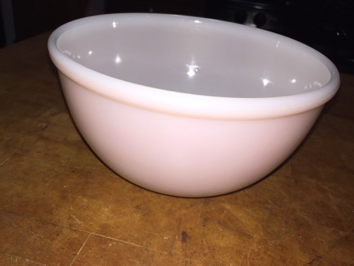 Vintage Pink Fire King Mixing Bowl Etsy