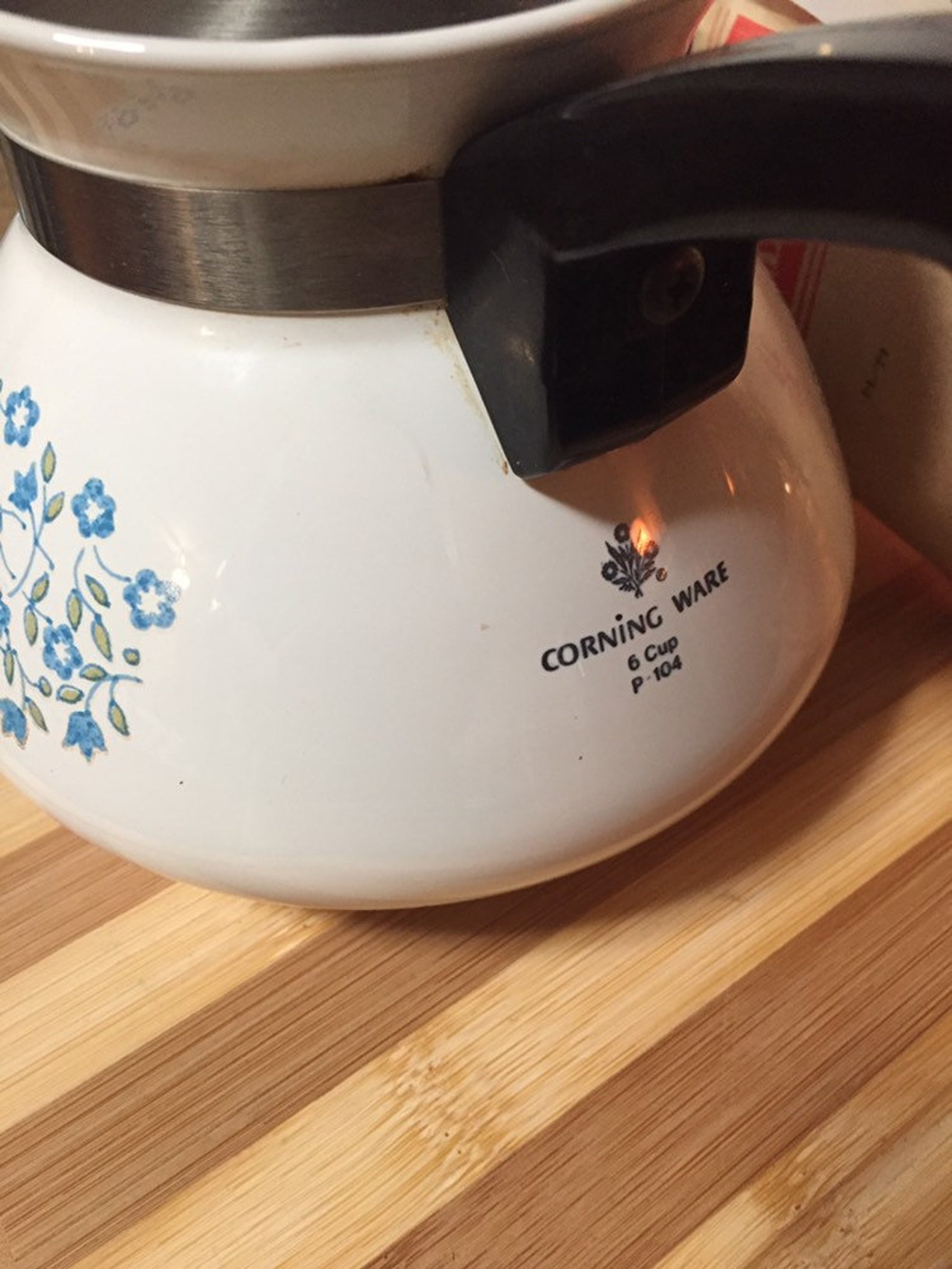 Vintage Corning Ware Blue Heather teapot Etsy