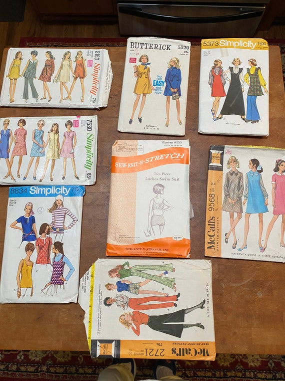 Vintage lot of sewing patterns Etsy