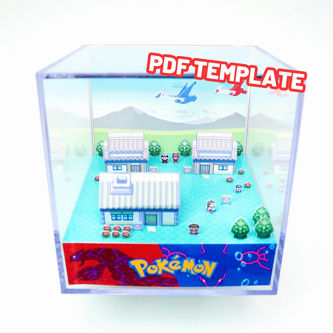 Pokemon Emerald Ruby Sapphire Littleroot Town DIY Diorama Cube